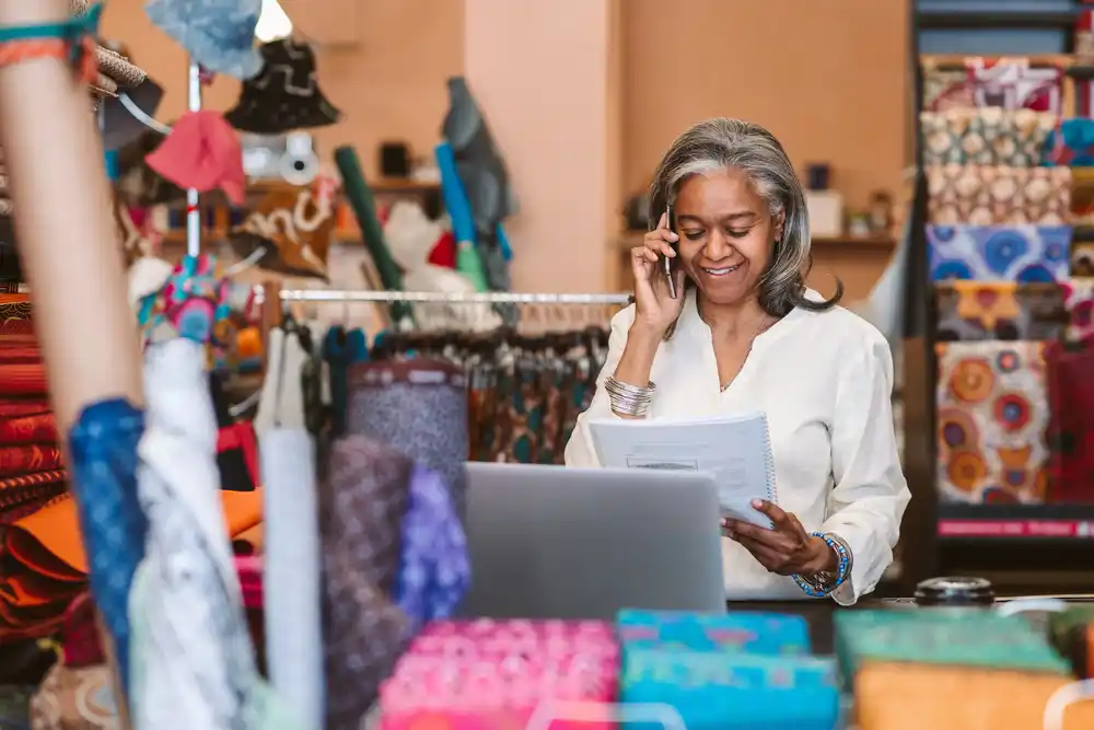 fabric shop owner