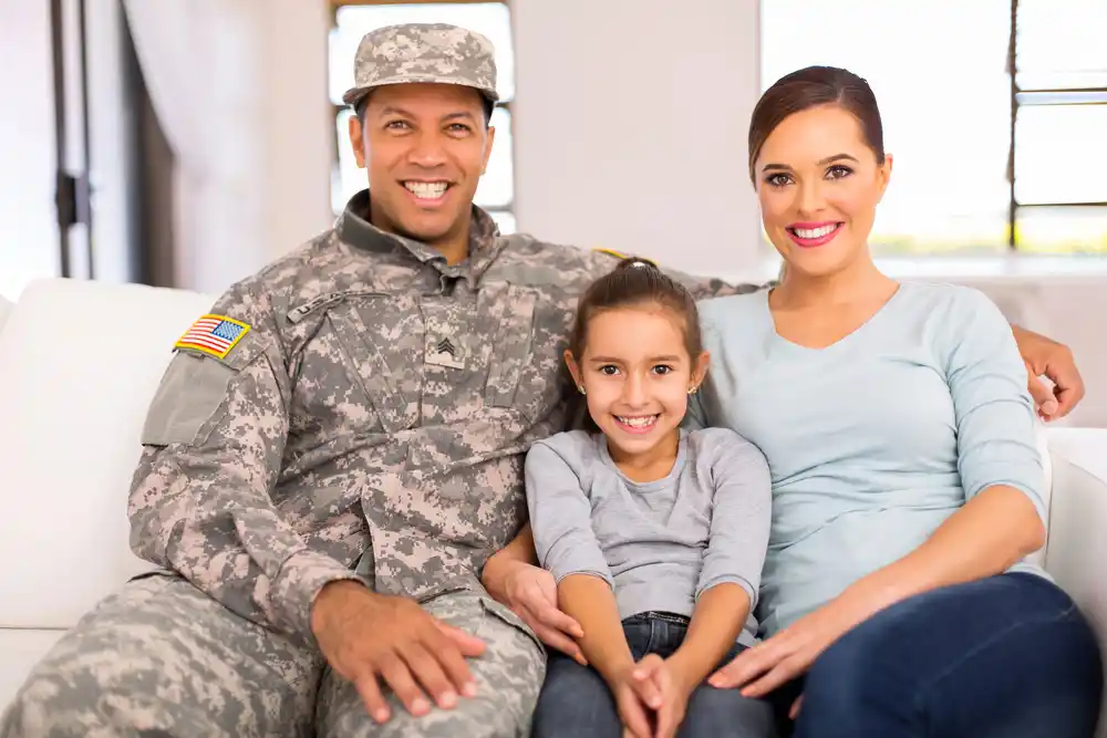 military family visiting
